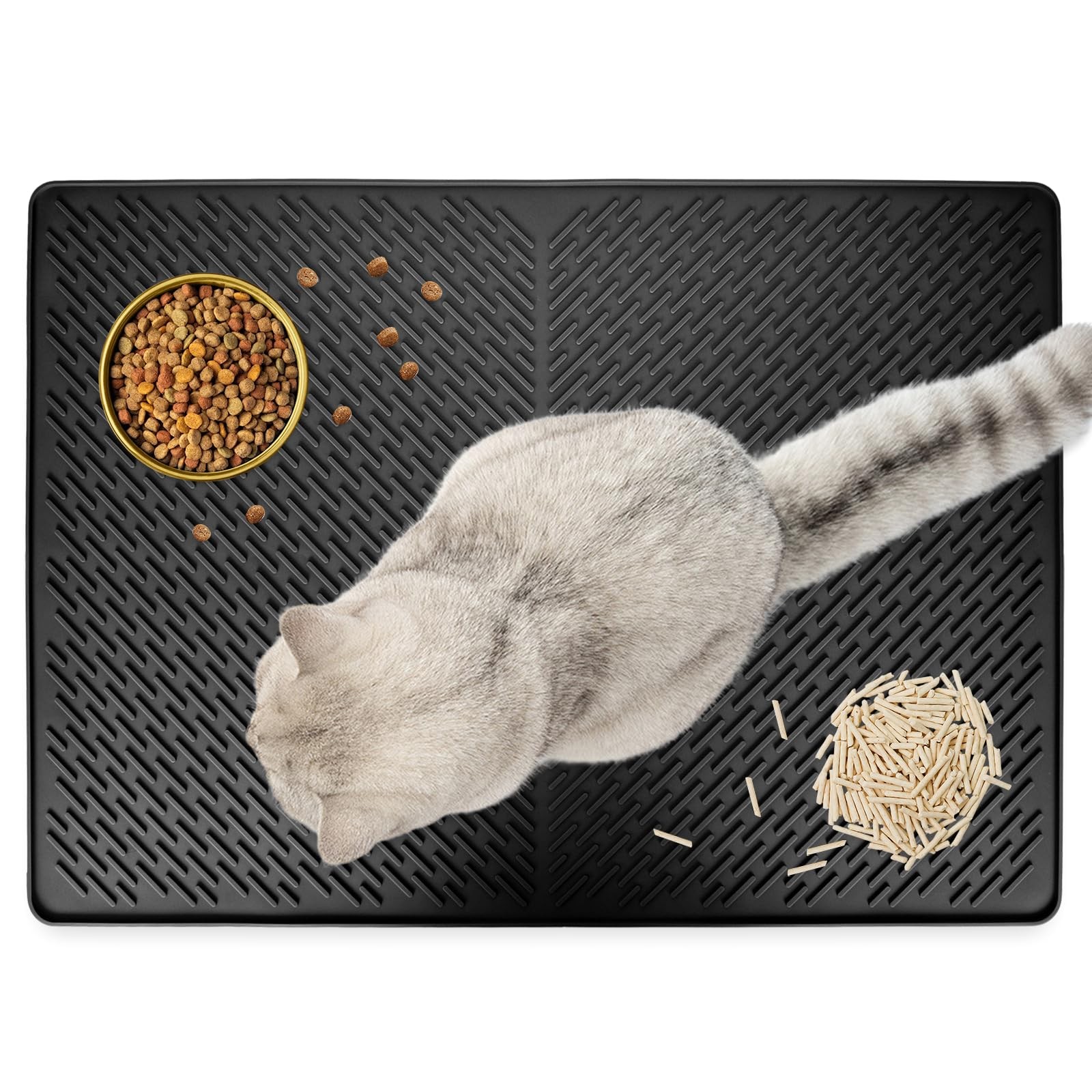 Sols sales ? Tapis de litière pour chat 70 x 50 cm double couche imperméable