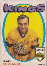 GARY EDWARDS Authentic Signed Autograph 1971 OPC LA Kings ROOKIE NHL Hockey Card. rookie card picture