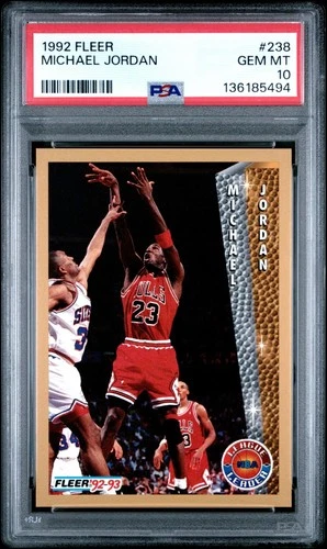 1992-93 Fleer Michael Jordan LL Card PSA 10 Gem Mint #238 Rare! a