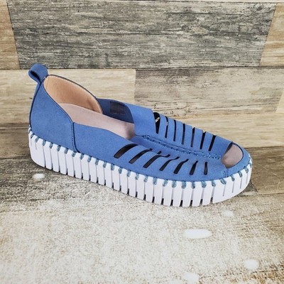 Ilse Jacobsen Tulip 9376 Womens Sandals Sz 7.5 Light Regatta Slip On Platform