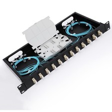 LC-OM3 12 Duplex 24 Port Fiber Enclosure Rack Mount Fiber Box MultiMode LC-UP...