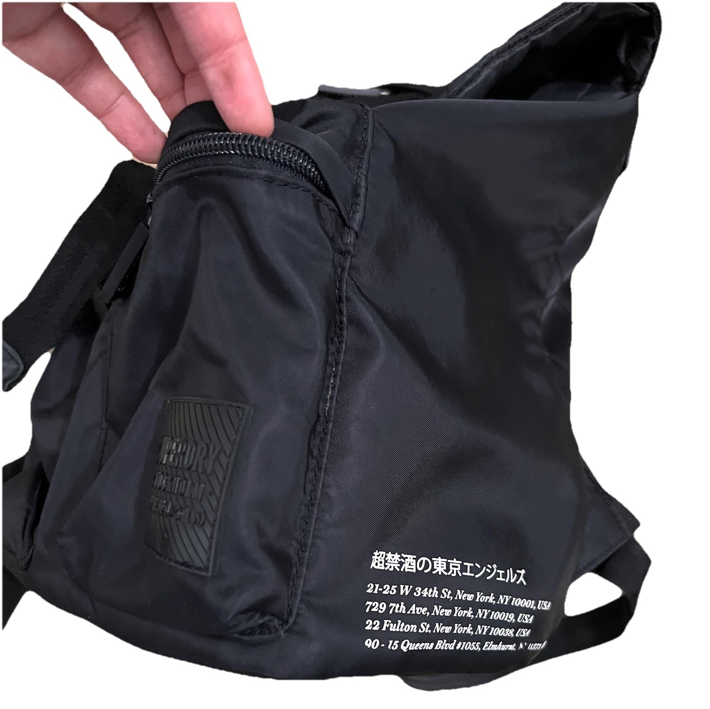 Superdry (Black) Buckled Drawstring Backpack; Zip… - image 3