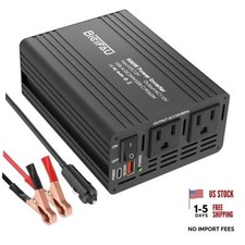 600W Car Power Inverter 12V to 110V 65W USB-C Dual Outlets Black