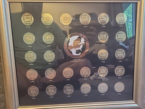 Nwtf National Wild Turkey Federation 26 Coins Collection 1976-2001 Framed