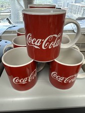 Vtg 1998 Gibson Coca Cola Coffee Mugs 8pc, Never Used, 11oz Script Logo