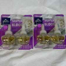 Lot Of 4 Glade Plug Ins Scented Oil Refills Limited Edition Super Bloom 2- 2/pk