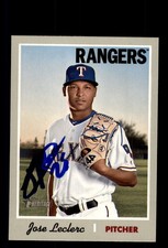 Signed Baseball Card Auto Jose Leclerc 2019 Topps Heritage #290 Texas Rangers