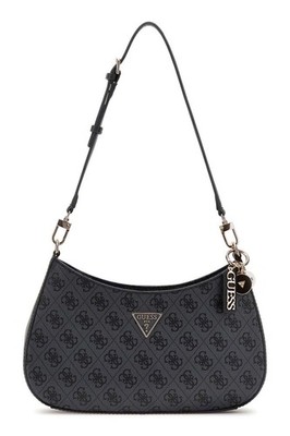 GUESS Noelle II Top Zipper Shoulder Bag Schultertasche Coal Logo Neu
