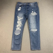 American Eagle Tomgirl Boyfriend Fit Jeans Women's 8 Regular Distressed Denim