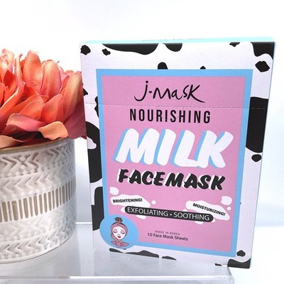J Mask Nourishing Milk Facemask 10 Sheets Brightening Exfoliating Moisturizing