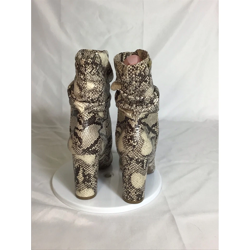 Botas Bebe para mujer veganas piel de serpiente media pantorrilla talla "Tacón 7 marrón 3,5"" Edgy Y2K" Foto 3 de 4