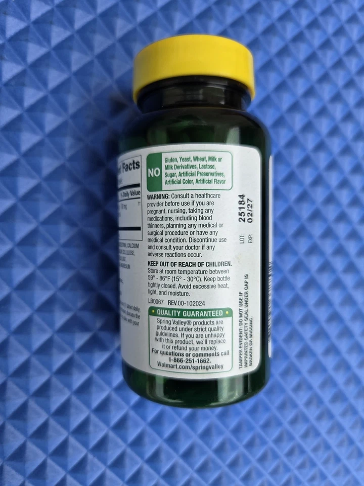 Spring Valley Extract Ginkgo Biloba Herbal Supplement 60 mg, 240 ct Exp 02/2027 - Image 4 of 4