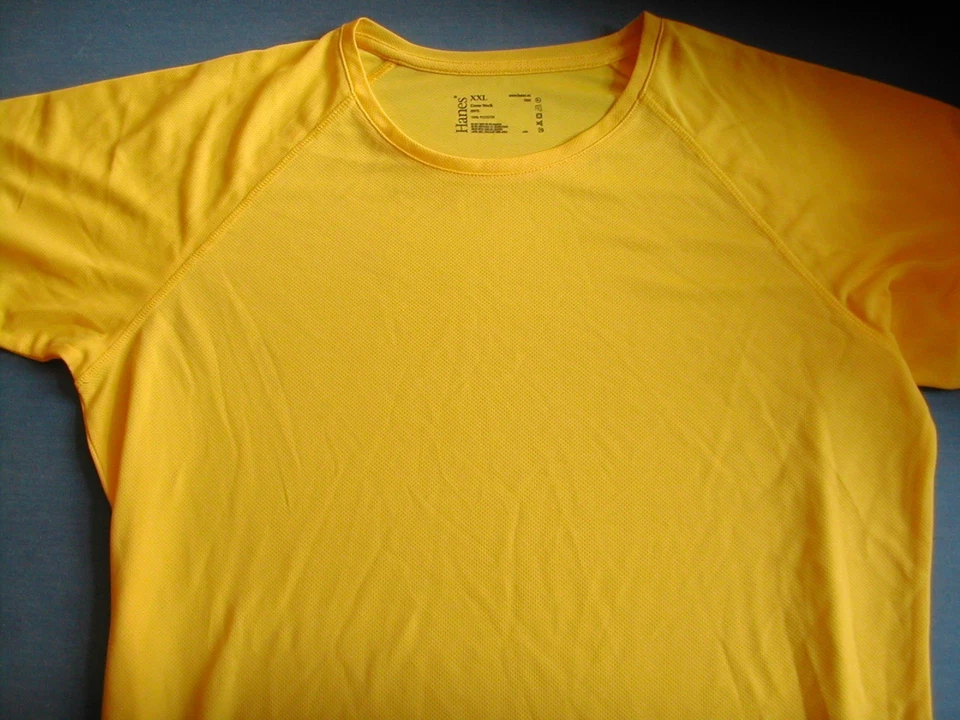 Hanes 7800 Sports Cool-DRI Breathable Polyester T-Shirt in yellow size XXL - Image 1 of 1