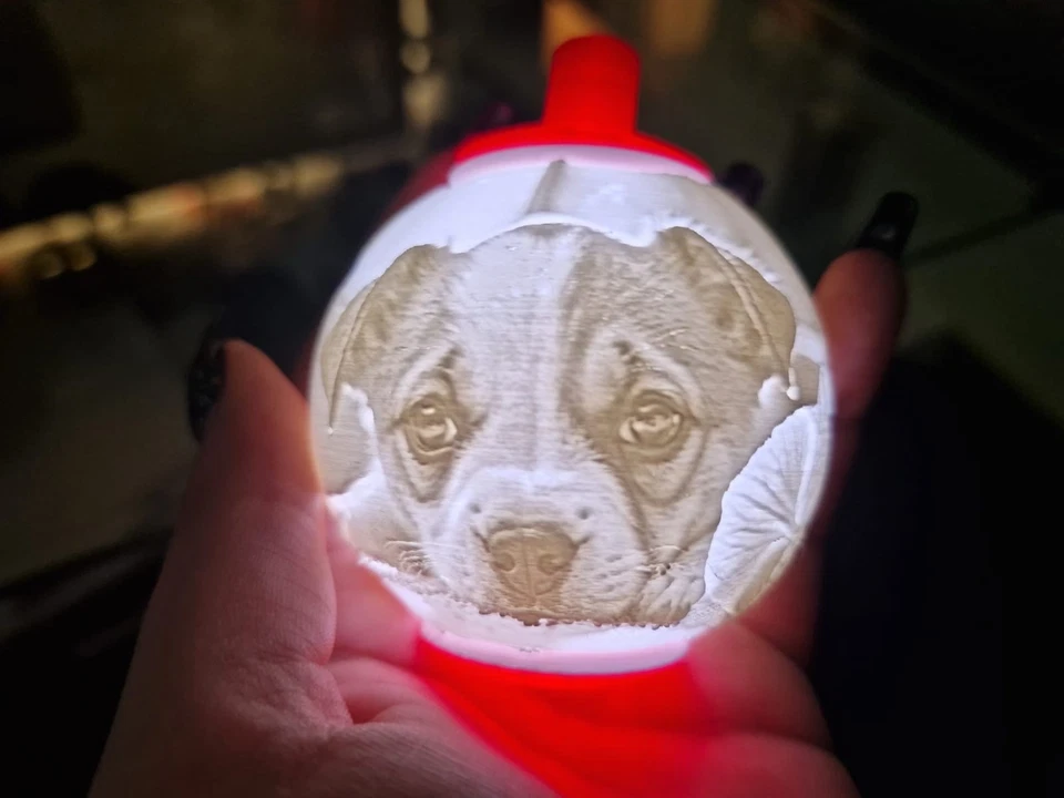 Personalisierte leuchtende Weihnachtskugel mit deinem Wunschfoto - Bild 2 von 3