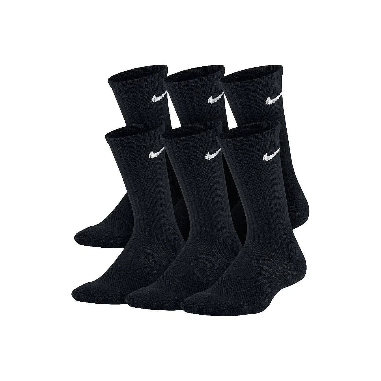 Nike Men's 6 Pack Everyday Cushioned DRI-FIT Socks Black Sz Medium 6-8 Shoe NEW!