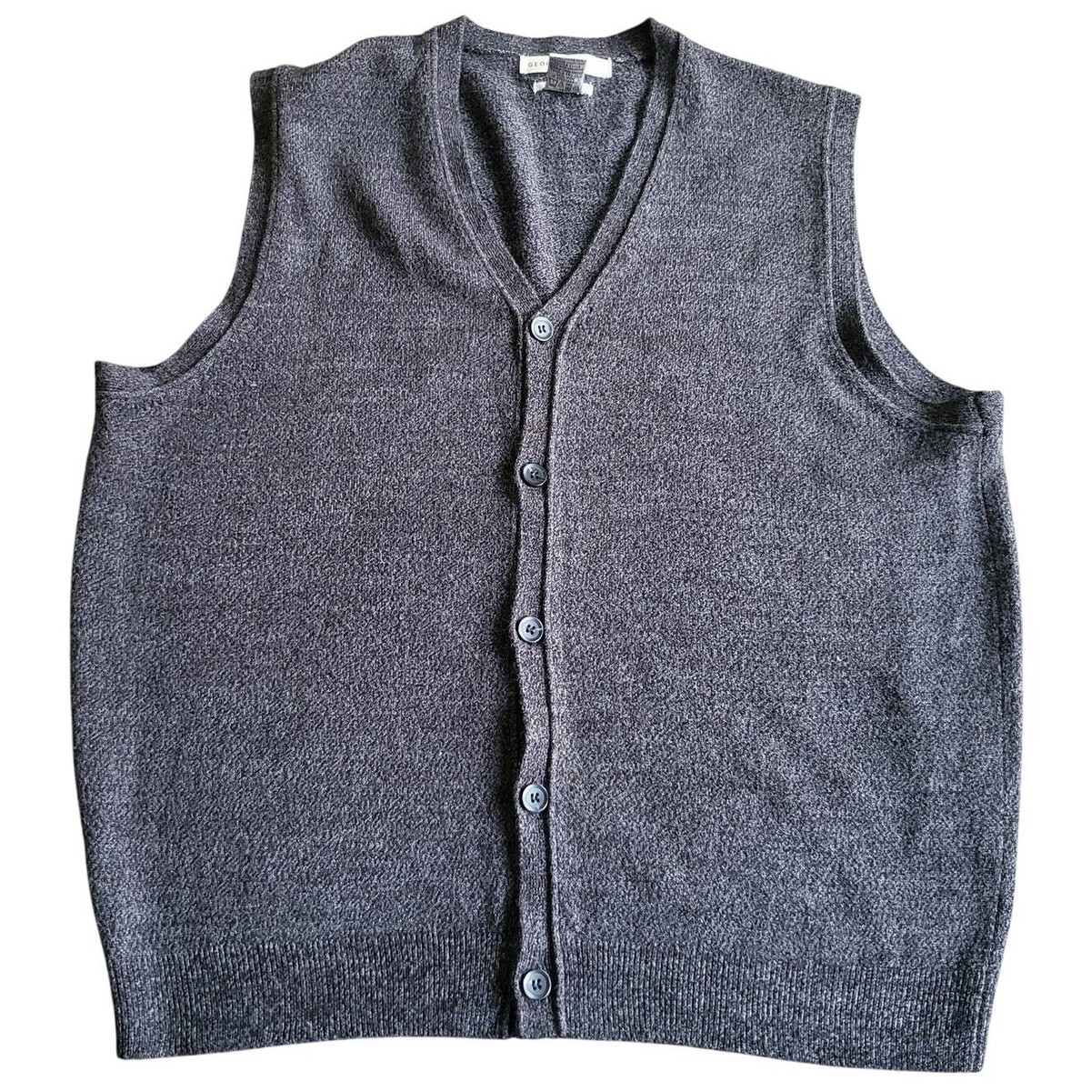 Geoffrey Beene Cardigan Men's Sweater Vest Size M Gray Soft Button