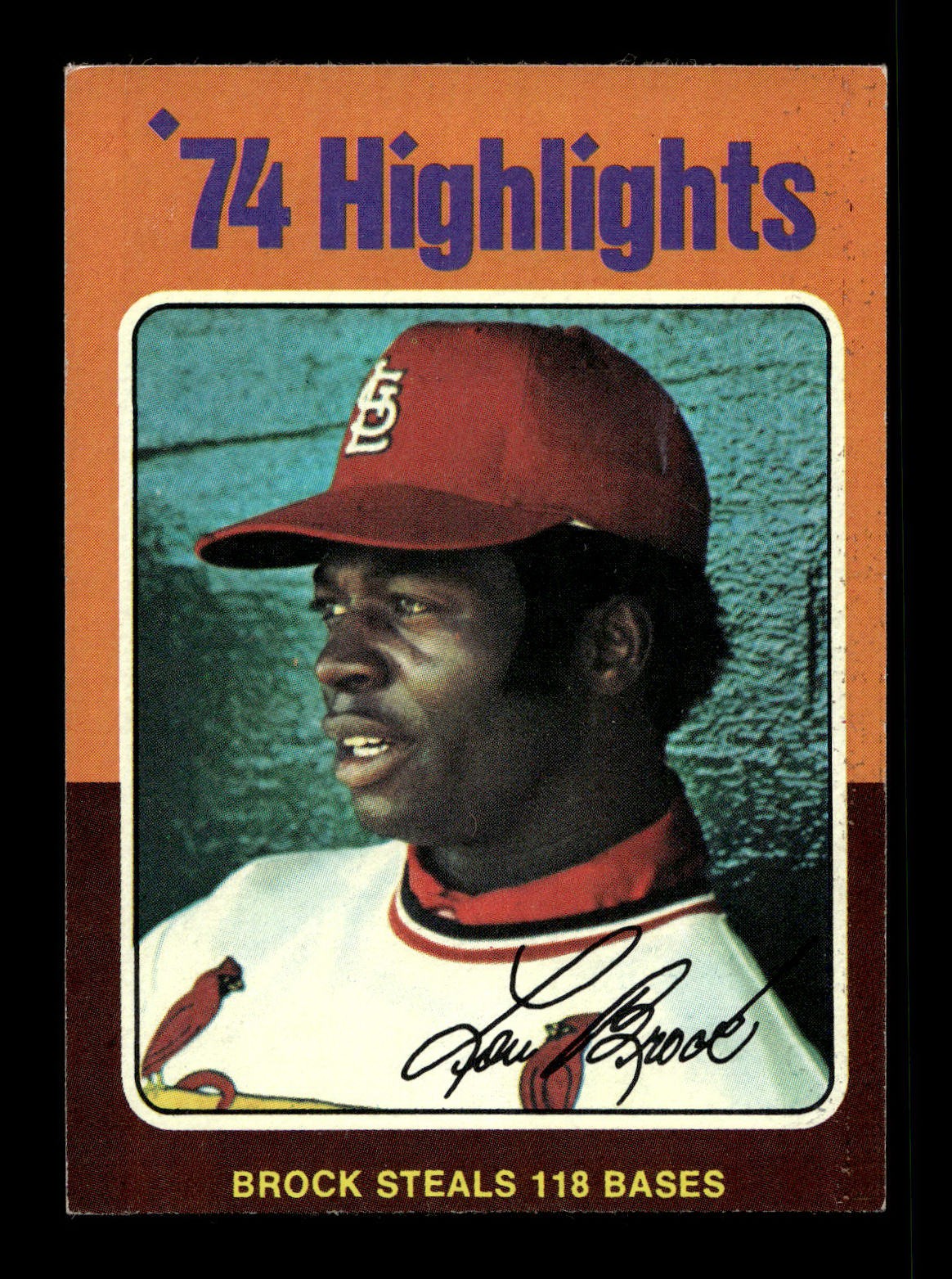 Lou Brock: Highlights #2 Baseball Cards 1975 Topps trading card — raw and PSA graded price guide