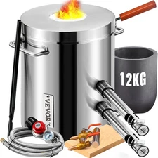 Propane Melting Furnace Kit, 12KG Large Capacity Foundry Home Kilns,Stainless St