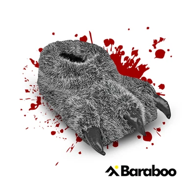 BARABOO Mens Novelty Monster Slippers Claw Boys Xmas Gift Funny Grey Godzilla Halloween