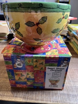 Sango Sweet Shoppe Christmas Candy Bowl   Sue Zipkin   Boxed Holiday Decor Clean