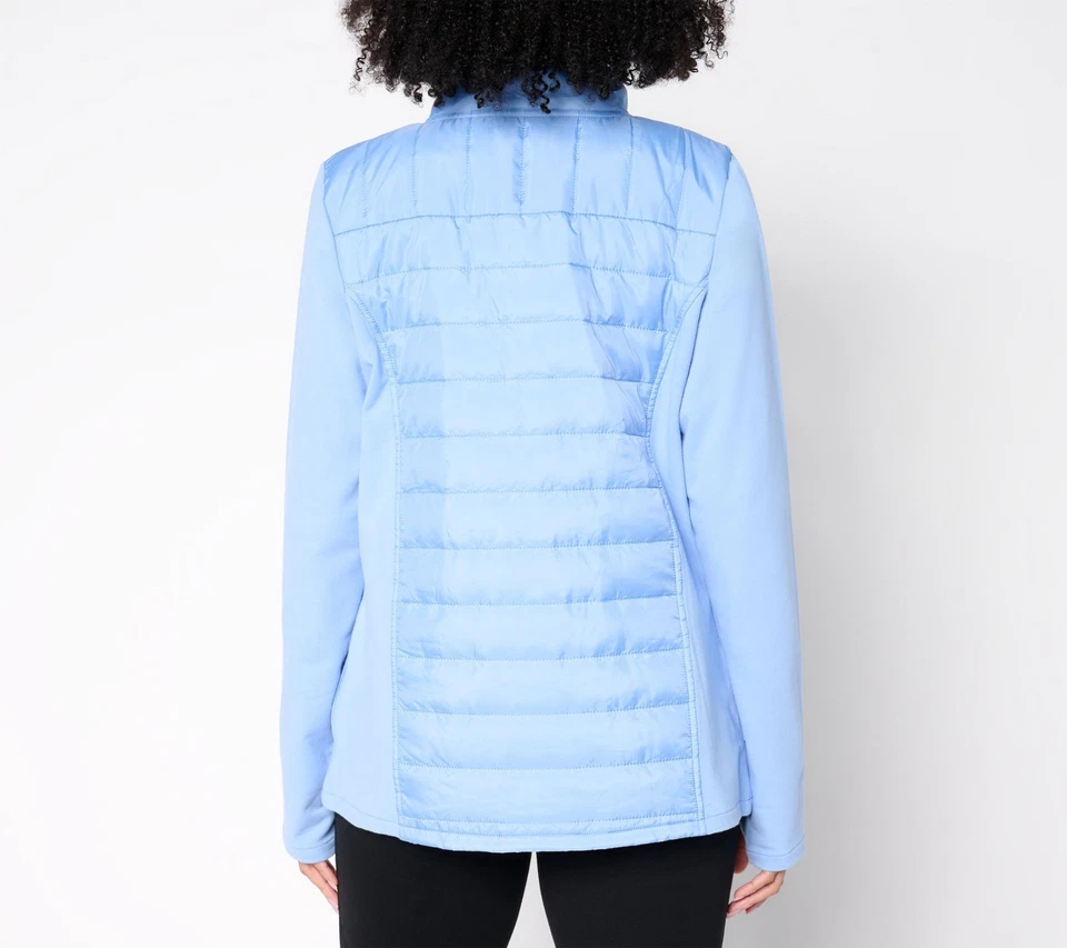 NEW Sport Savvy Large Mixed Media Quilted Jacket in Blackberry QVC 3337 - Image 2 of 4