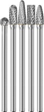 5Pcs Long Carbide Burr Set 1/4" Shank Total L 4.3" Die Grinder Bits Rotary Ra...