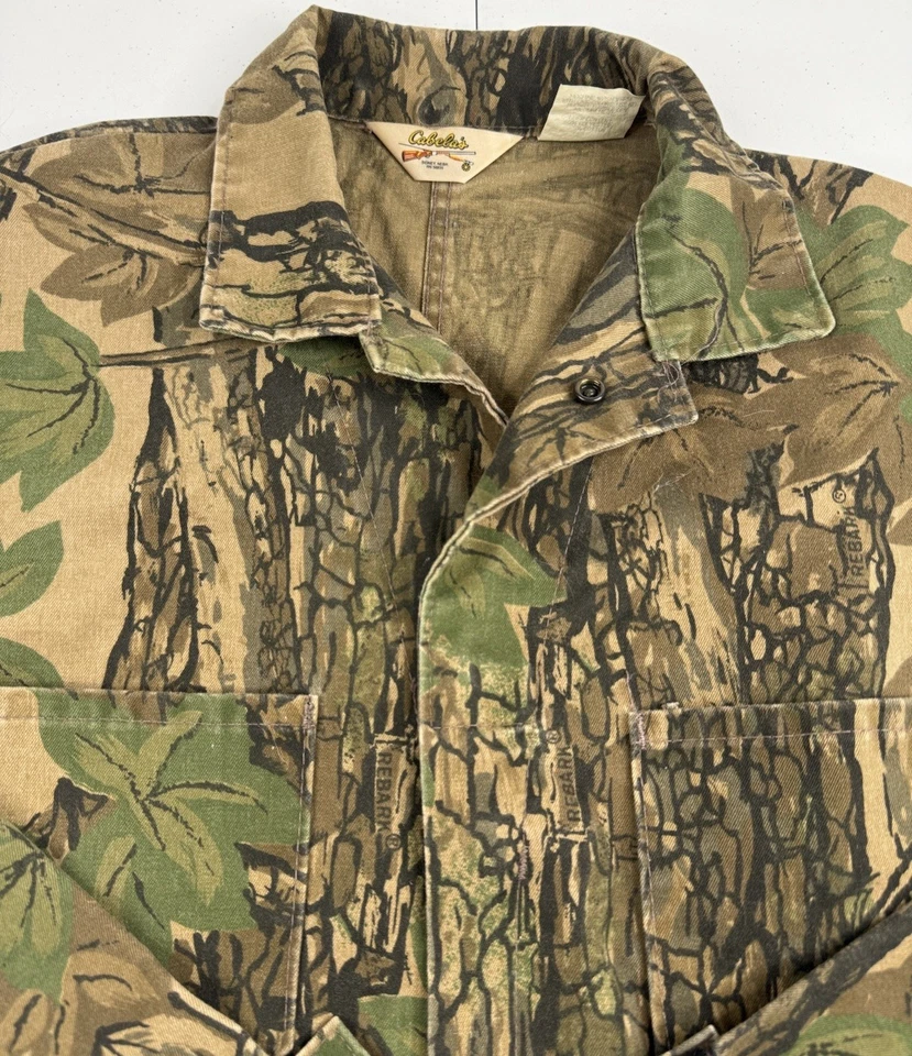 Vtg Cabelas Camo Hunting Coveralls Trebark Pattern 80s 90s USA Made Jumpsuit M - Image 4 of 4