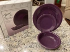 Fiesta 3 Piece Classic Place Setting MULBERRY Fiestaware Set in Box USA , New