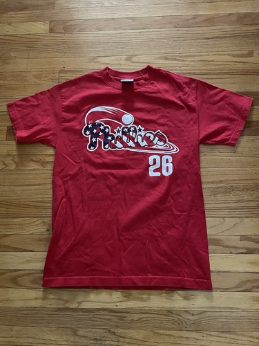 Majestic Philadelphia Phillies Chase Utley USA Patriotic T Shirt Men’s Medium - Picture 1 of 5