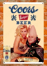 Coors Banquet Beer Metal Sign Pamela Anderson  Man Cave Bar Decor Gift Read Des