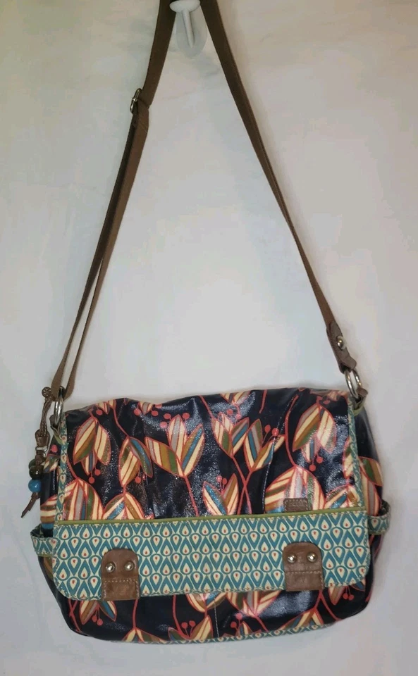 Bolso Bandolera de Viaje para Laptop FOSSIL Key-per Lona Recubierta Floral Multicolor Foto 2 de 4