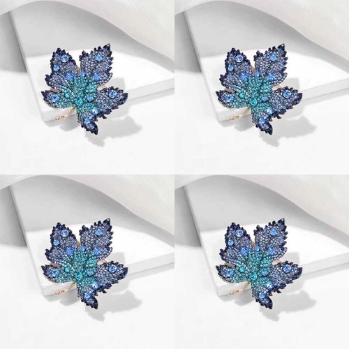 1/2/3/4PCS Crystal Maple Leaf Brooch Pin Women Clothing Collar Corsage Jewelry - Picture 34 of 34