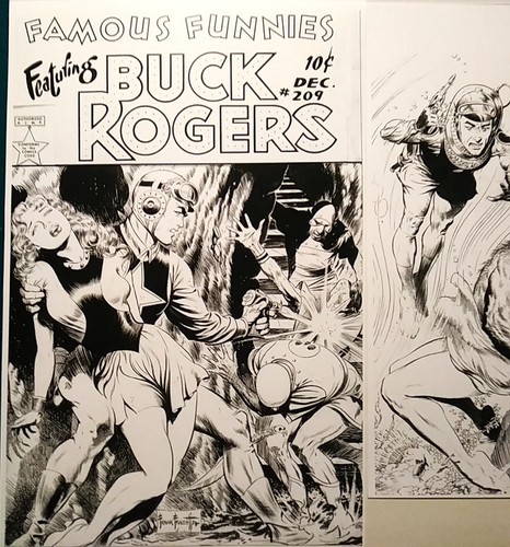 FRAZETTA FAMOSI FUNNIES #209-16, O.O.A.K 11x14-17" FOTOSTATI DELL'ARTE anni 50, come nuovi - Foto 2 di 9
