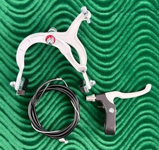 AltaLine BMX Brake REAR Alloy WHITE Bike Bicycle BRAKE SET W/ Alloy Brake Lever.
