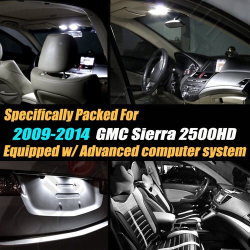12Pc Error Free Interior LED White Light Kit for 2009-2014 GMC Sierra 2500HD - Picture 2 of 9