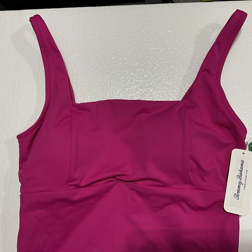 Tommy Bahama Palm Modern Over-the-Shoulder Square Neck One-Piece SZ 12 PINK NWT - Picture 3 of 8