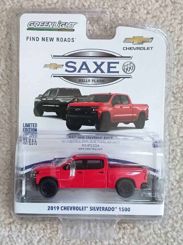 1 64 2019 Chevrolet Silverado 1500 Truck red Saxe greenlight hot