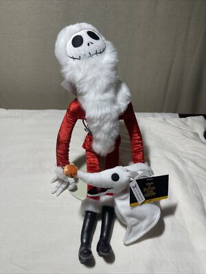 Nightmare Before Christmas Jack Skellington With Zero Plush Set