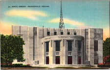 Vintage Postcard Indianapolis Indiana Naval Armory Art Deco Architecture