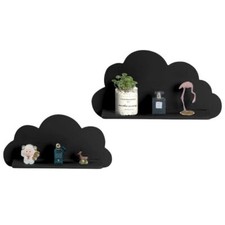 2 Piece Cloud Wall Shelves Kids Room Nursery Floating Display Rack Storage Decor
