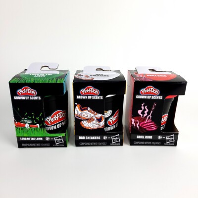 (Lot of 3) Play-Doh Grown Up Scents Grill King Dad Sneakers Lord of the Lawn New