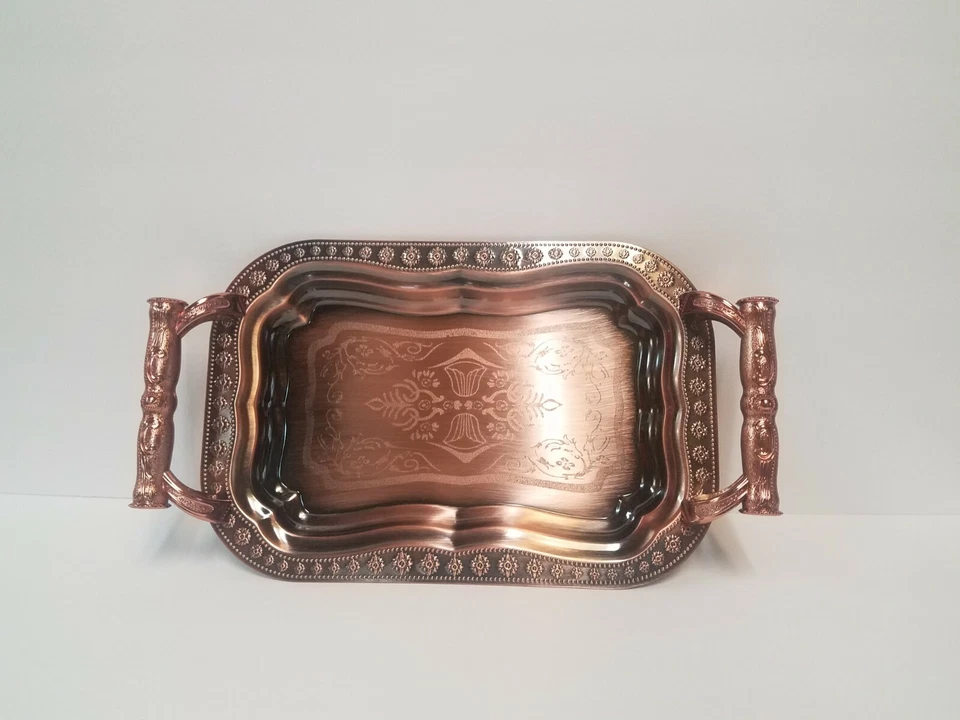 Juego de Bandejas Estilo Lujo Bronce Estilo Antiguo 7911 X-Mas, Regalo de Vacaciones (En Stock EE. UU. Foto 3 de 4