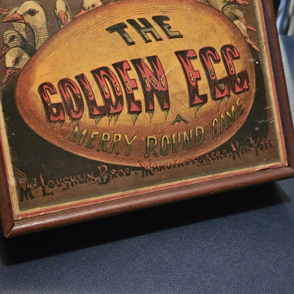 Jeu Ancien The Golden Egg Merry Round – McLoughlin Bros New York, Vers 1867 (Rare)