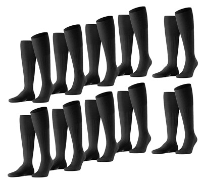 Falke Bristol Pure 10 x Kniestrümpfe Größe 39 - 48 Herren Strümpfe schwarz Wolle