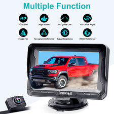 Car Rear View Backup Reverse Camera 1080P HD Night Vision Waterproof LCD Monitor
