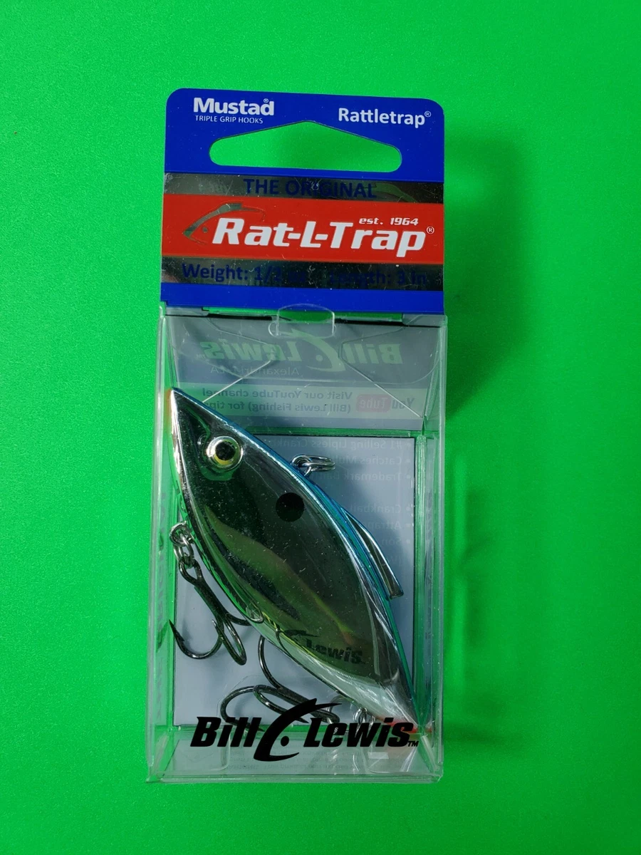 Bill Lewis RT25B Rat L Trap Rattle Trap 1 2 oz Color Chrome Blue Back e23