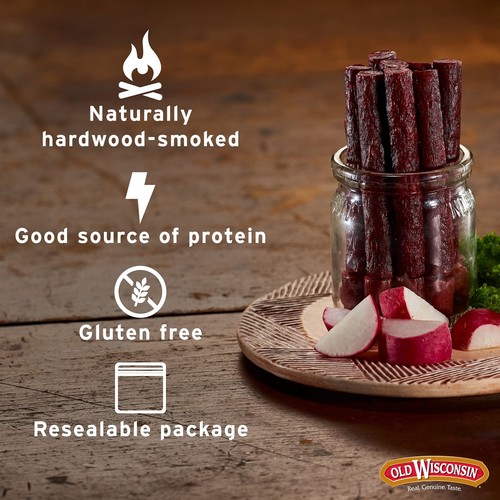 Beef Sausage Snack Sticks, Naturally Smoked, Ready to Eat, High Protein, Low ... - Picture 3 of 6