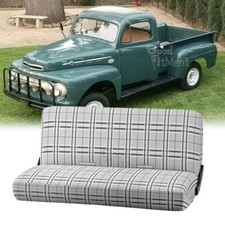 For Ford F4 Base 1948-1952 Front Bench Seat Cover Front Gray Black Plaid Truck