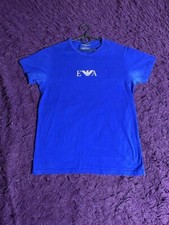 EMPORIO ARMANI Womens T-Shirt Top M Blue Cotton