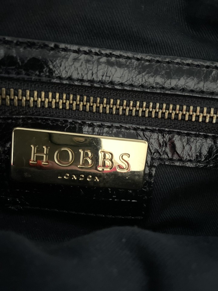 Hobbs Black Leather & Suede Top Handled Tote Bag eBay
